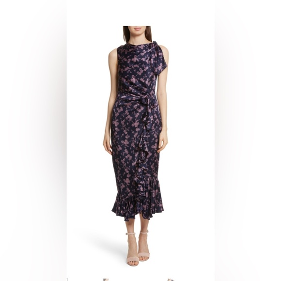 Cinq à Sept Nanon Knotted Silk Dress Size 0 - Picture 1 of 6